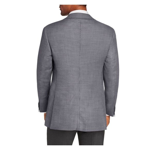 MICHAEL KORS Mens Sharkskin Gray Single Breasted, Wool Blend Blazer 42L - Picture 2 of 4